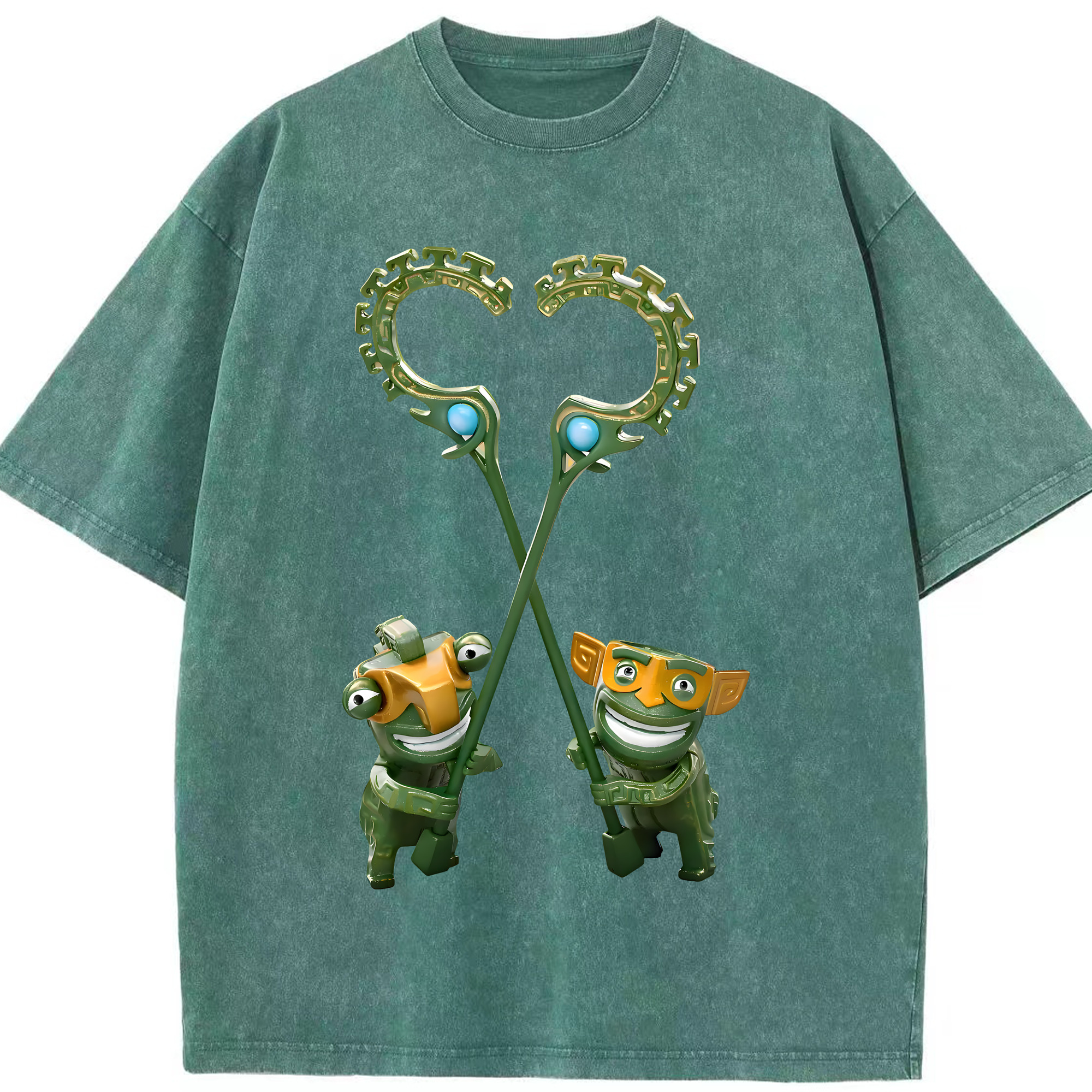 （画像用） Ne Zha 2 ナタ 魔童の大暴れ 綿100% ヴィンテージ風 半袖Tシャツ（フロントプリント）